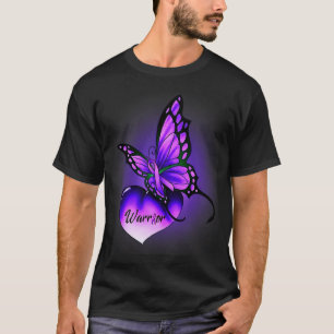 Fibromyalgia Awareness Warrior Purple Ribbon Butte T-Shirt