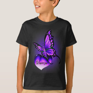 Fibromyalgia Awareness Warrior Purple Ribbon Butte T-Shirt