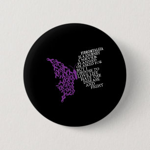 Fibromyalgia Awareness Warrior Support Purple Ribb 6 Cm Round Badge