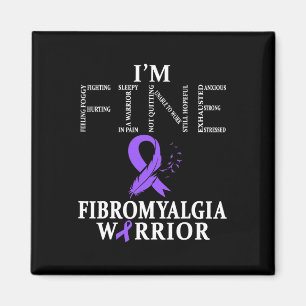 Fibromyalgia Awareness Warrior Support Purple Ribb Magnet