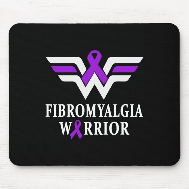 Fibromyalgia Awareness Warrior Support Purple Ribb Mouse Mat (Front)