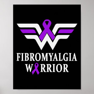Fibromyalgia Awareness Warrior Support Purple Ribb Poster