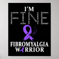 Fibromyalgia Awareness Warrior Support Purple Ribb
