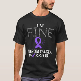 Fibromyalgia Awareness Warrior Support Purple Ribb T-Shirt