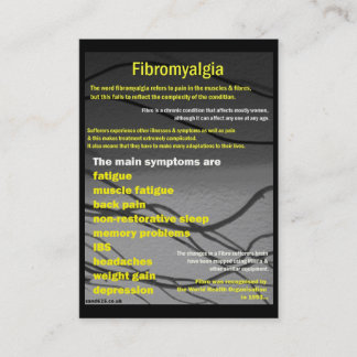 Fibromyalgia business card - awareness day