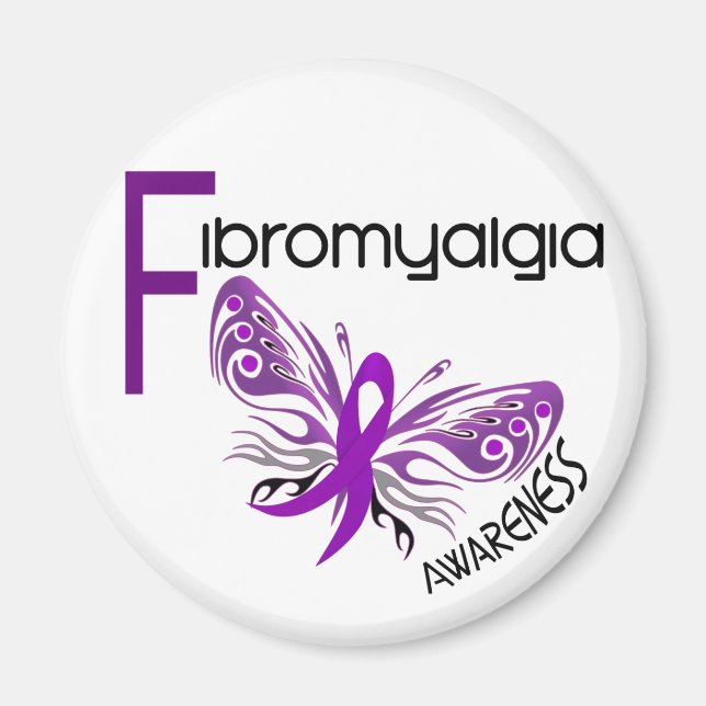Fibromyalgia BUTTERFLY 3 Magnet (Front)