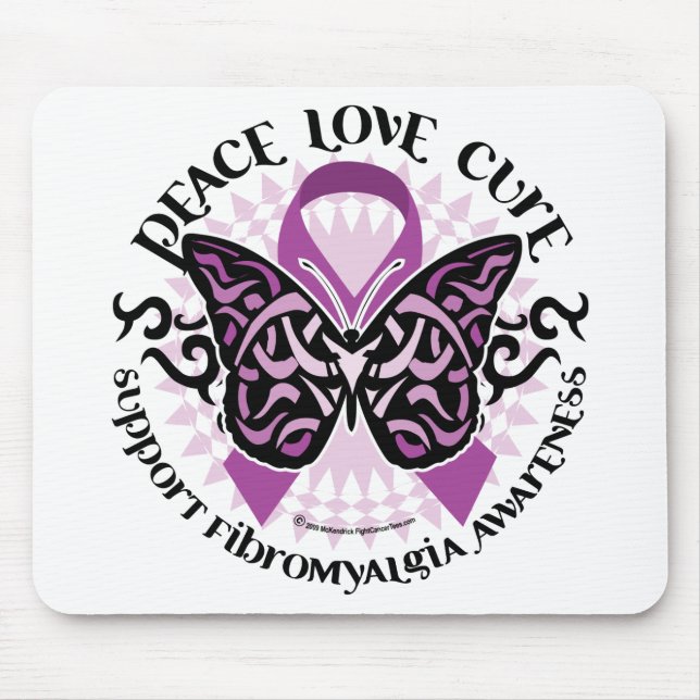 Fibromyalgia Butterfly Tribal Mouse Mat (Front)