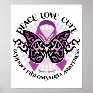 Fibromyalgia Butterfly Tribal Poster