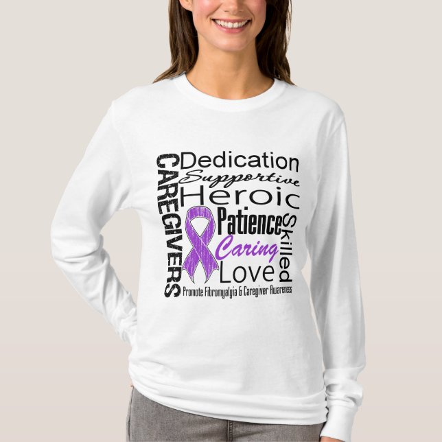 Fibromyalgia Caregivers Collage T-Shirt (Front)