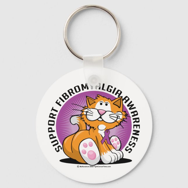 Fibromyalgia Cat Key Ring (Front)