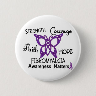 Fibromyalgia Celtic Butterfly 3 6 Cm Round Badge