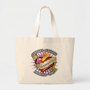 Fibromyalgia Classic Heart Large Tote Bag