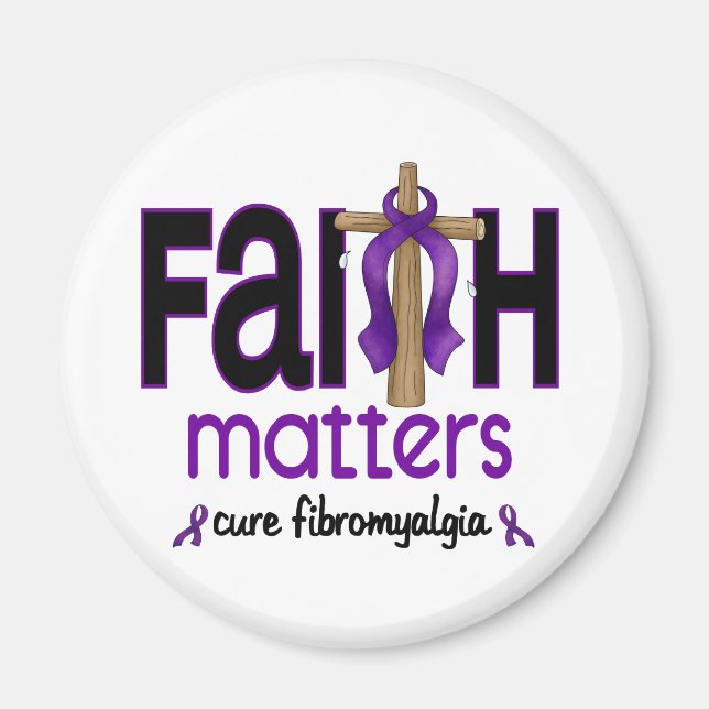 Fibromyalgia Faith Matters Cross 1 Magnet (Front)