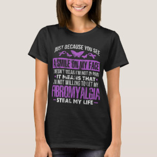 Fibromyalgia Fibro Warrior Purple Ribbon Butterfly T-Shirt