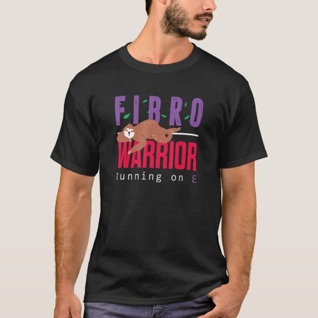 Fibromyalgia Fibro Warrior Running On E Empty Cute T-Shirt (Front)