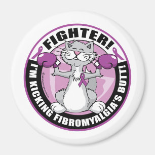 Fibromyalgia Fighter Cat Magnet
