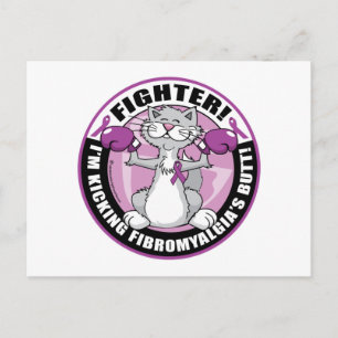 Fibromyalgia Fighter Cat Postcard