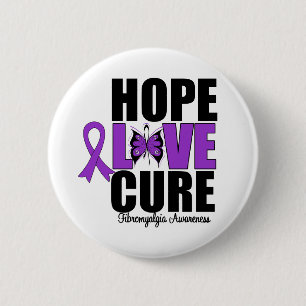 Fibromyalgia Hope Love Cure 6 Cm Round Badge