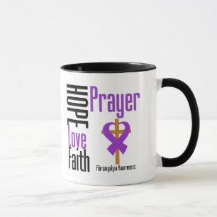 Fibromyalgia Hope Love Faith Prayer Cross Mug