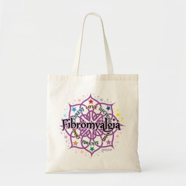 Fibromyalgia Lotus Tote Bag (Front)