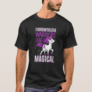 Fibromyalgia Magical Unicorn Purple Ribbon Support T-Shirt