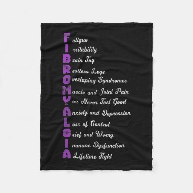 Fibromyalgia Meaning Chronic Pain Fibro Fibromyosi Fleece Blanket (Front)