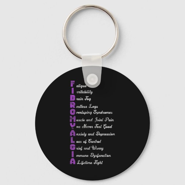 Fibromyalgia Meaning Chronic Pain Fibro Fibromyosi Key Ring (Front)
