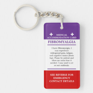 Fibromyalgia Medical Alert ICE invisible illness Key Ring