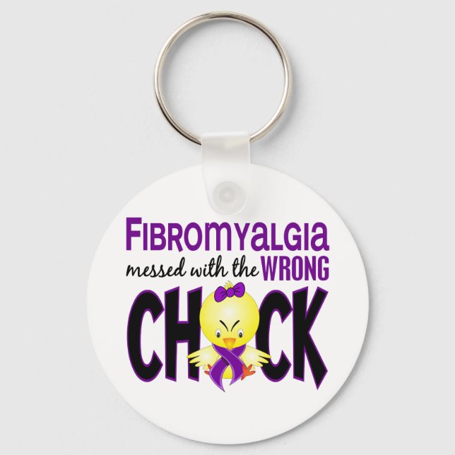 Fibromyalgia Messed With The Wrong Chick Key Ring (Front)