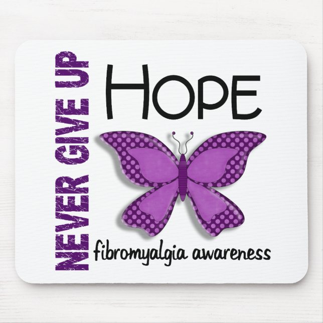 Fibromyalgia Never Give Up Hope Butterfly 4.1 Mouse Mat (Front)