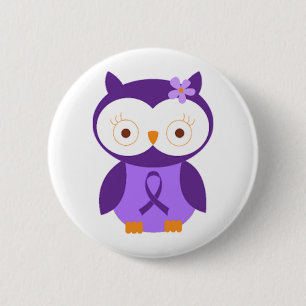 Fibromyalgia Owl 6 Cm Round Badge