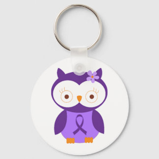 Fibromyalgia Owl Key Ring