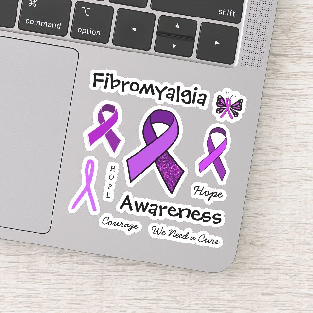Fibromyalgia Purple Awareness Ribbons (Detail)