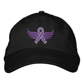 Fibromyalgia Ribbon Wings Embroidered Hat