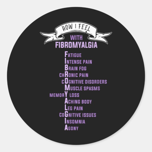 Fibromyalgia Spoonie &amp; Fibro Awareness This Is Classic Round Sticker (Front)