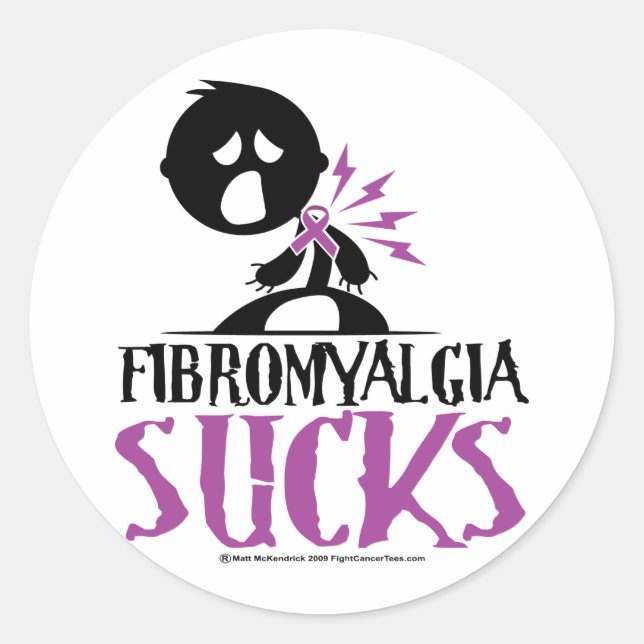 Fibromyalgia Sucks Classic Round Sticker (Front)