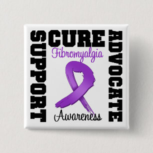 Fibromyalgia Support Advocate Cure 15 Cm Square Badge