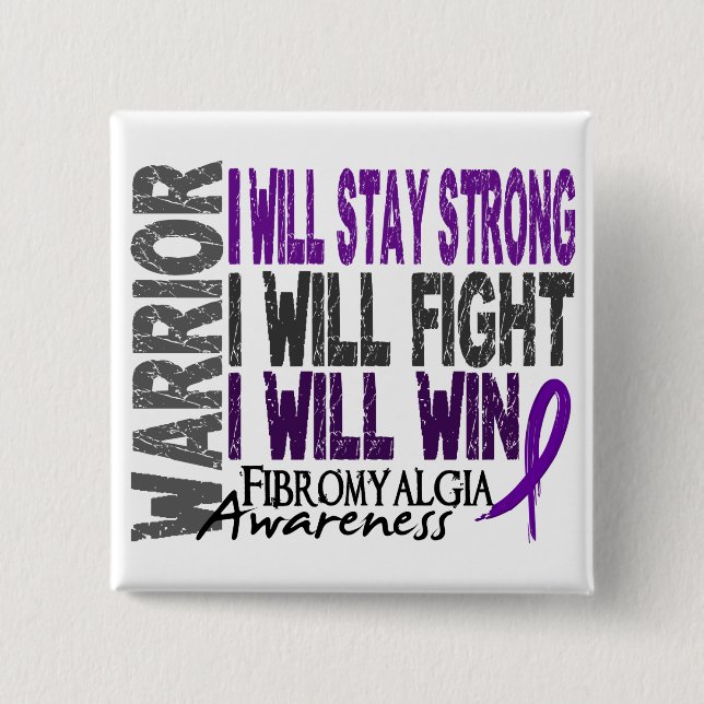 Fibromyalgia Warrior 15 Cm Square Badge (Front)