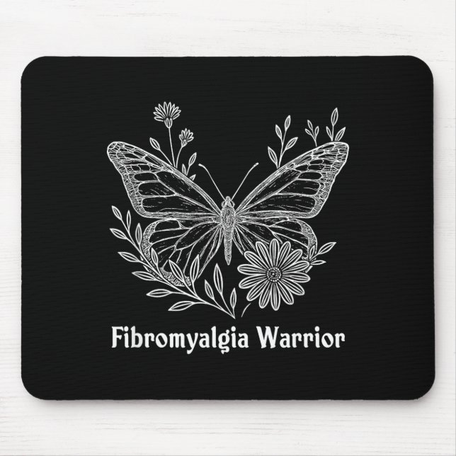 Fibromyalgia Warrior Awareness Butterfly Invisible Mouse Mat (Front)
