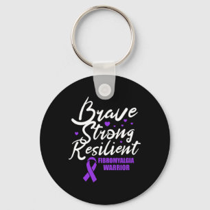 Fibromyalgia Warrior Brave Strong Resilient Fibro Key Ring