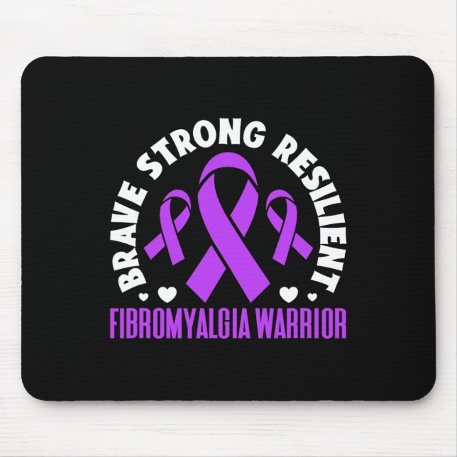 Fibromyalgia Warrior Brave Strong Resilient Fibro  Mouse Mat (Front)
