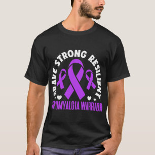 Fibromyalgia Warrior Brave Strong Resilient Fibro T-Shirt