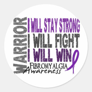 Fibromyalgia Warrior Classic Round Sticker