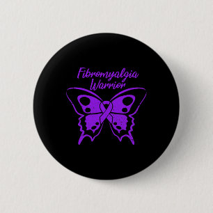 Fibromyalgia Warrior Fibro Awareness Purple Butter 6 Cm Round Badge