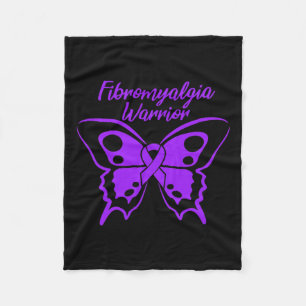Fibromyalgia Warrior Fibro Awareness Purple Butter Fleece Blanket