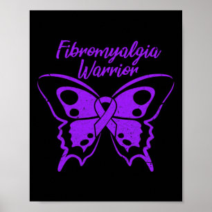 Fibromyalgia Warrior Fibro Awareness Purple Butter Poster