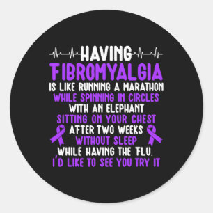 Fibromyalgia Warrior Fibromyalgia Awareness Month Classic Round Sticker