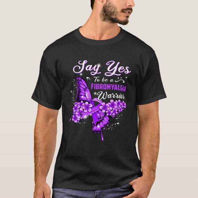 Fibromyalgia Warrior Purple Butterfly Womens T-Shirt (Front)