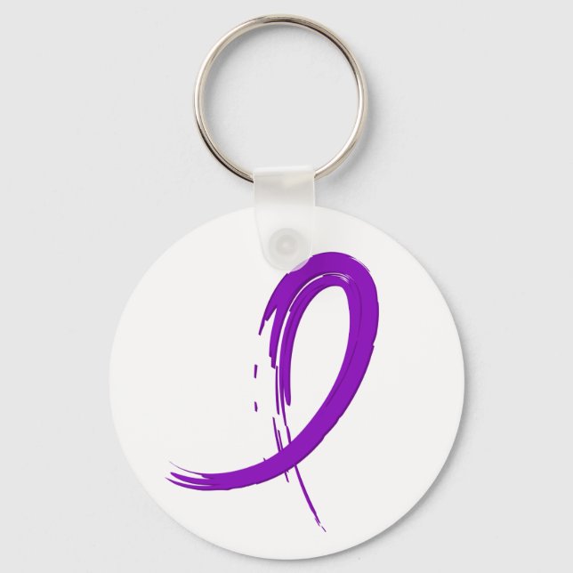 Fibromyalgia's Purple Ribbon A4 Key Ring (Front)
