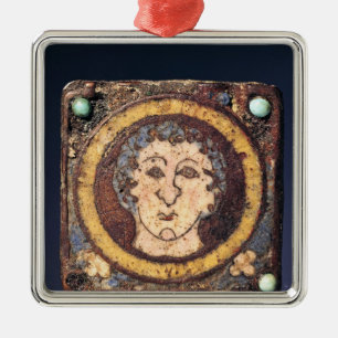 Fibula with the face of a young man metal tree decoration